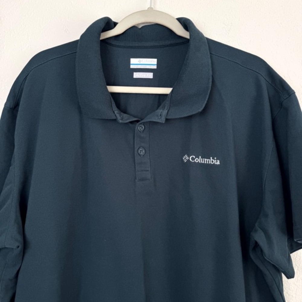 Columbia teal short sleeve polo shirt stretch cotton active fit XXL - Picture 2 of 9